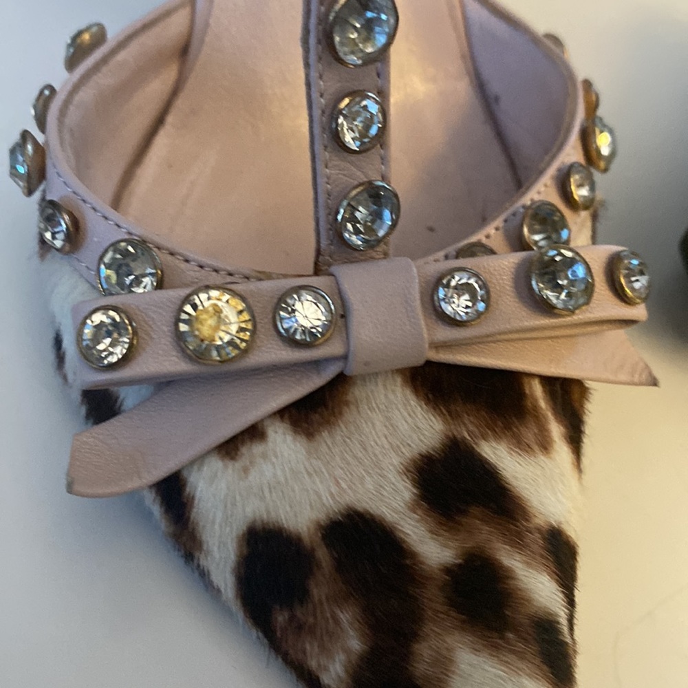 Kate Spade animal print  heels T strap